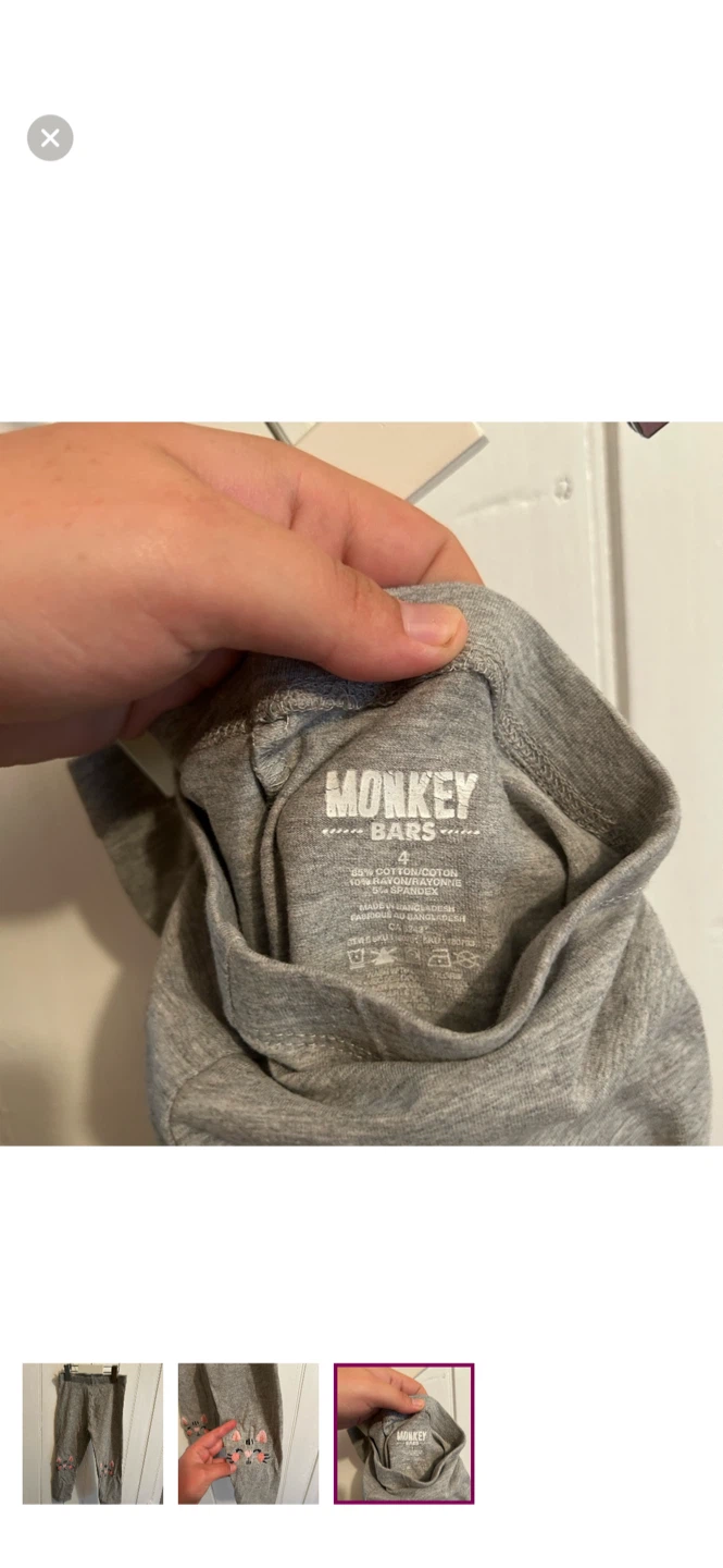 Monkey Bars Grey Cat Leggings Size 4 - photo 3