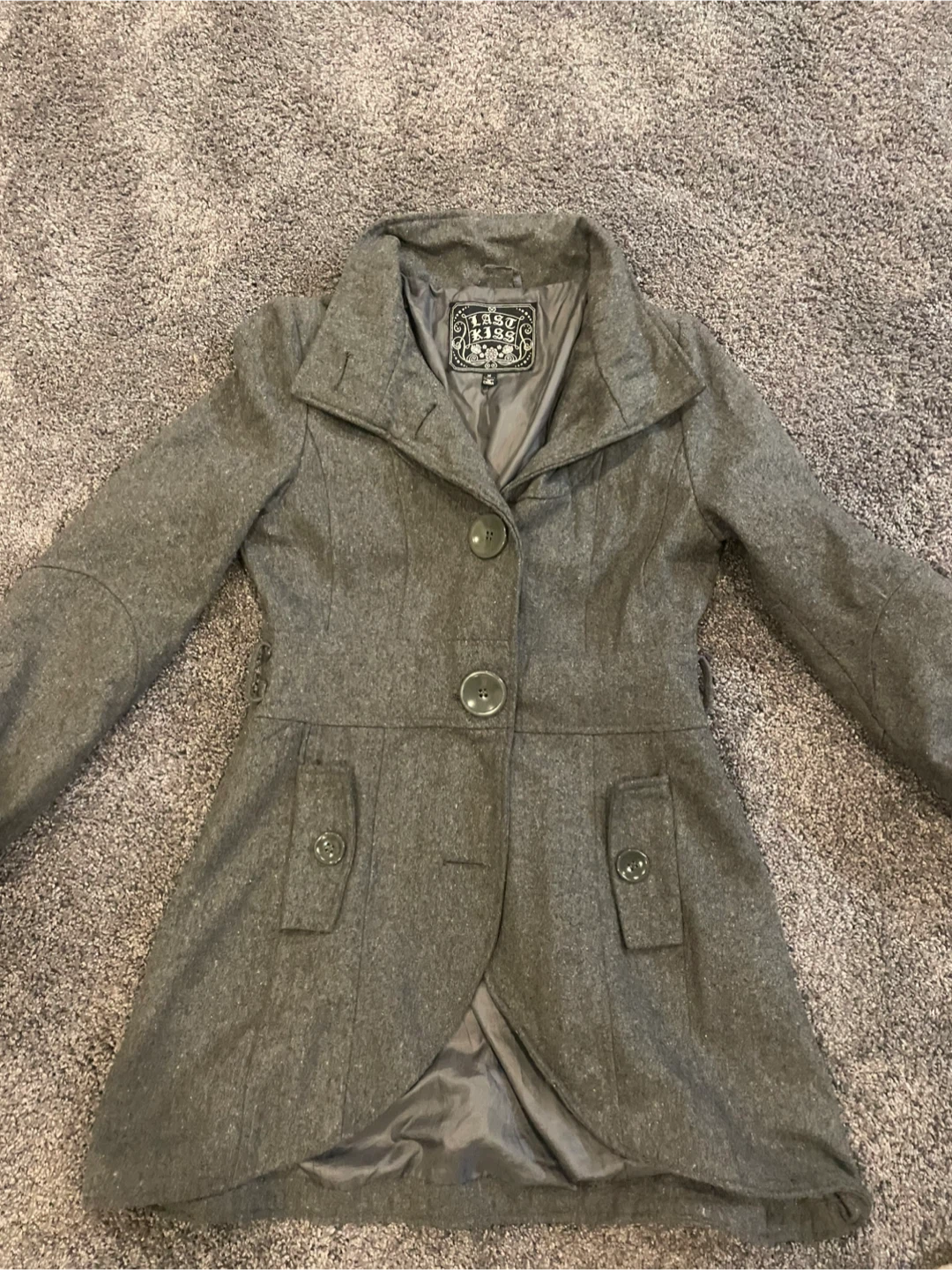 Gray Wool Blend Coat - Size M - photo 2