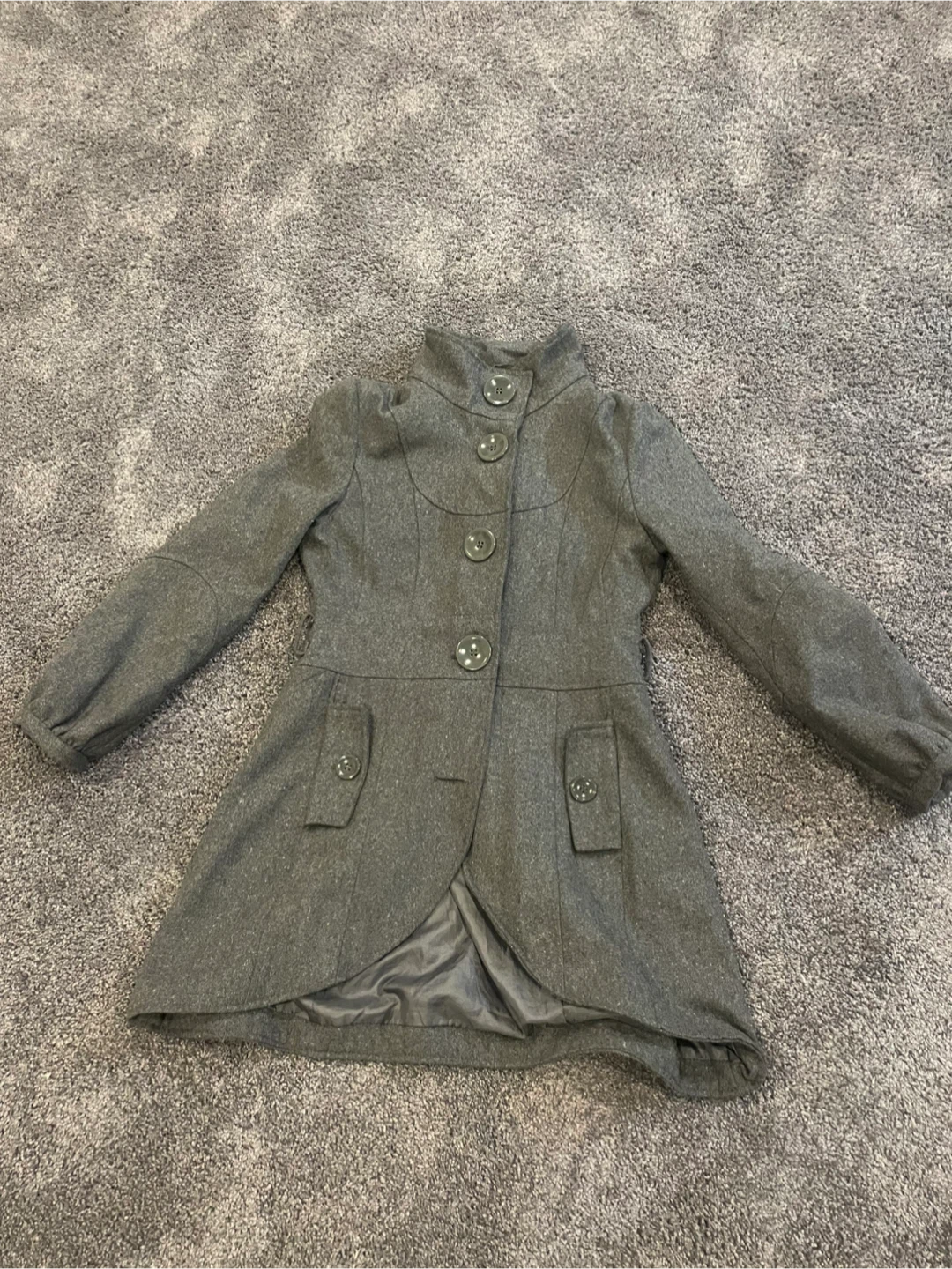 Gray Wool Blend Coat - Size M