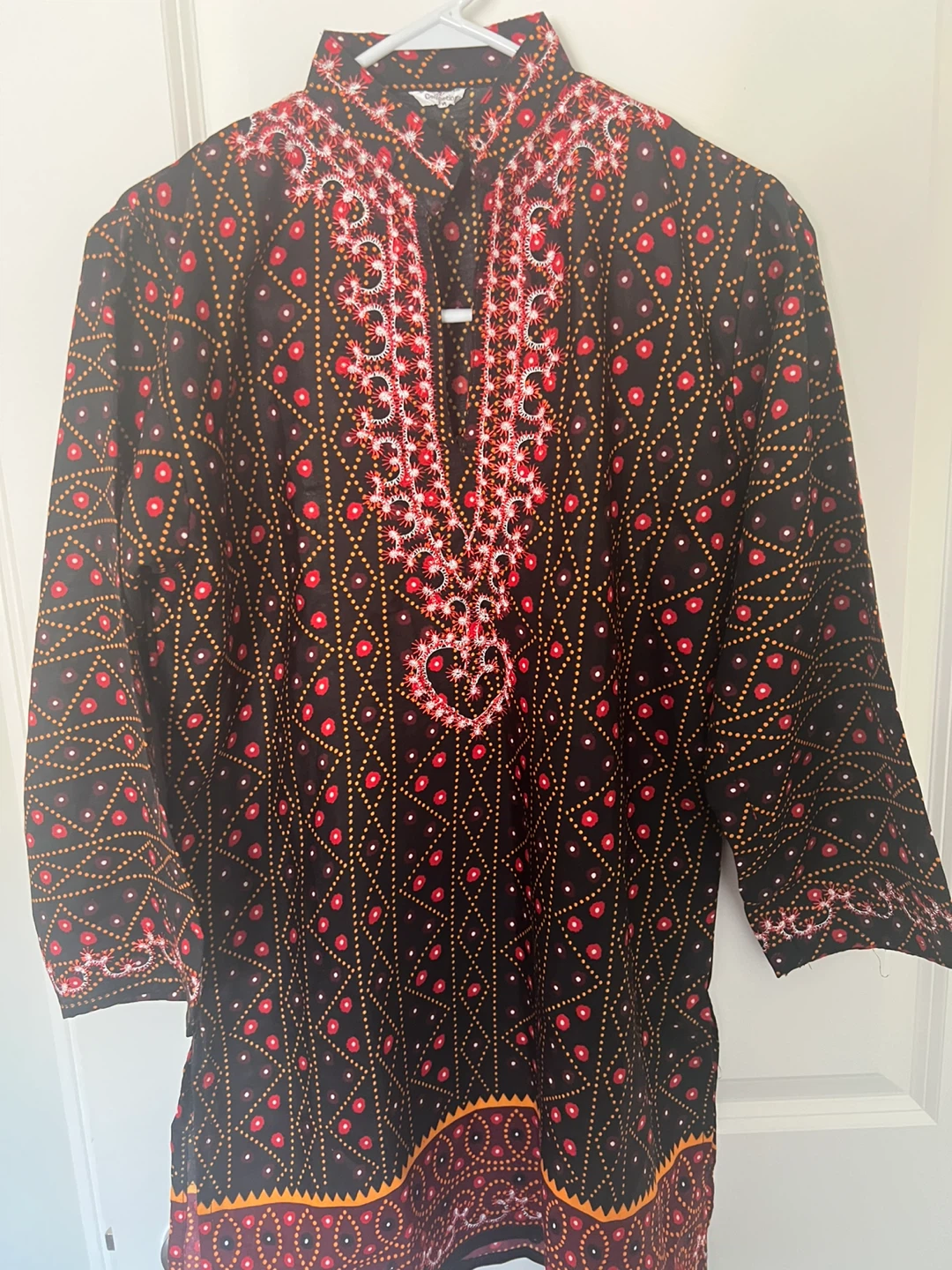 Embroidered Black Patterned Tunic