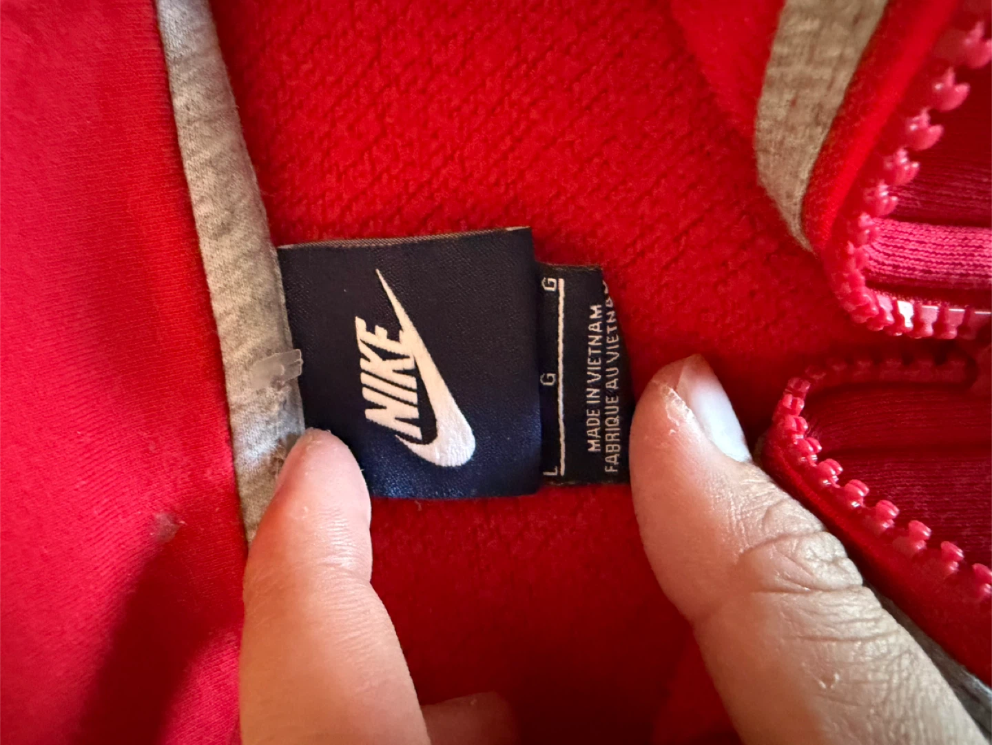 Nike Red Zip-Up Hoodie - Size Large - photo 2