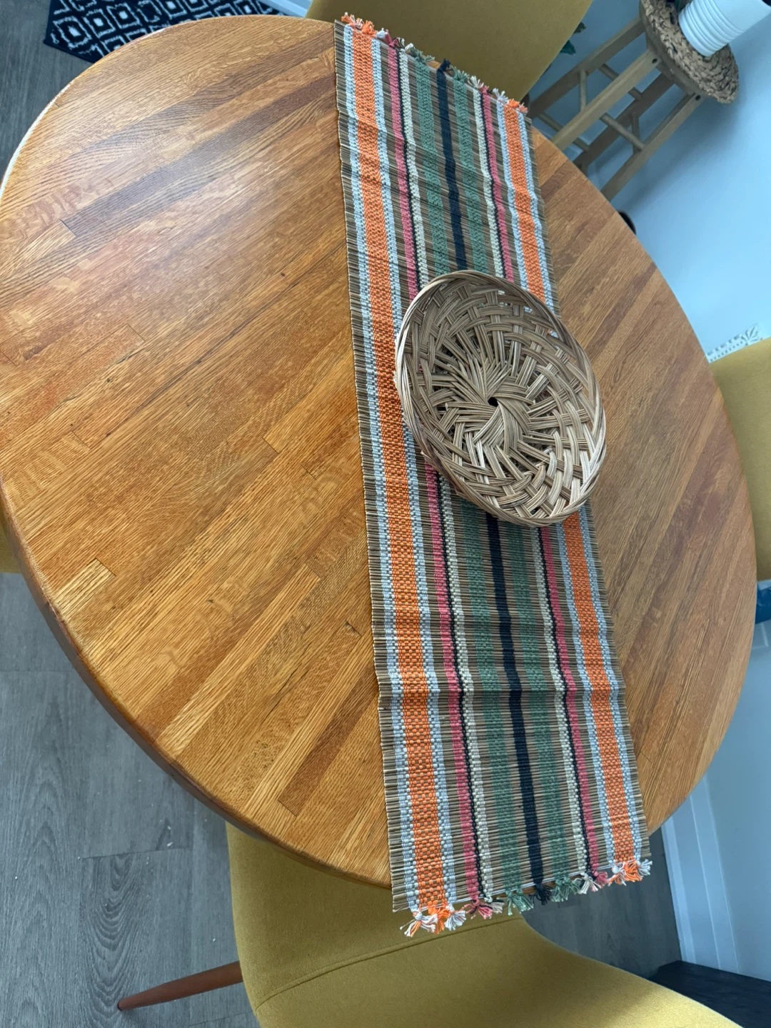 Striped Bamboo Placemats and table runner