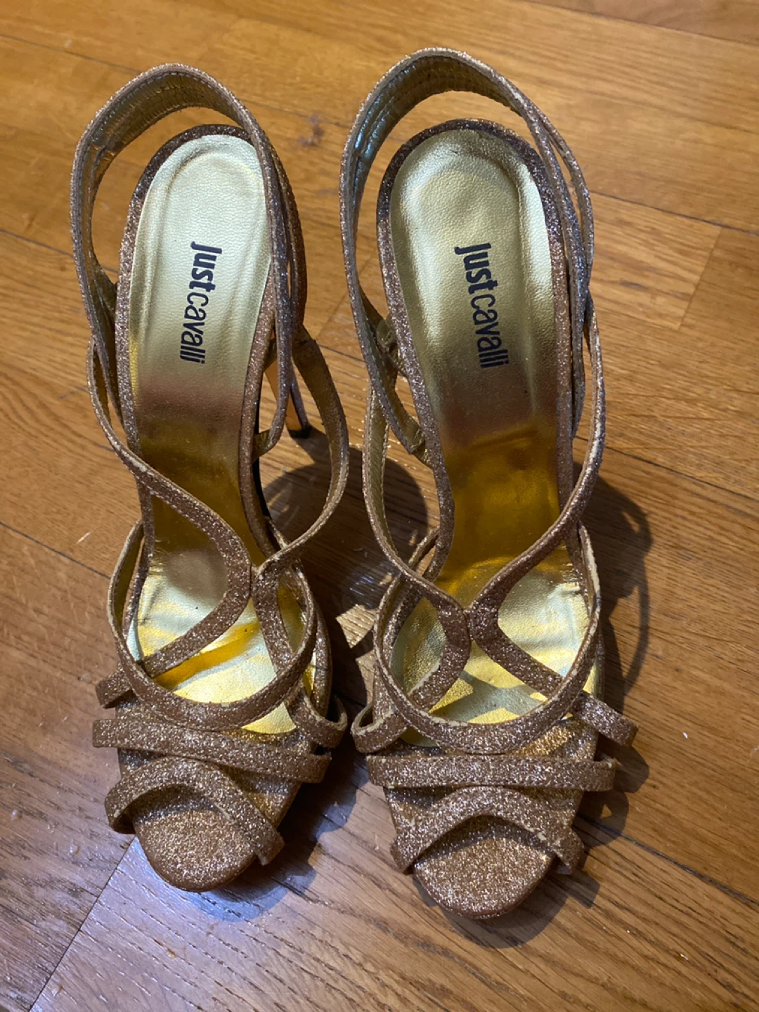 Just Cavalli Gold Glitter Heels - photo 2