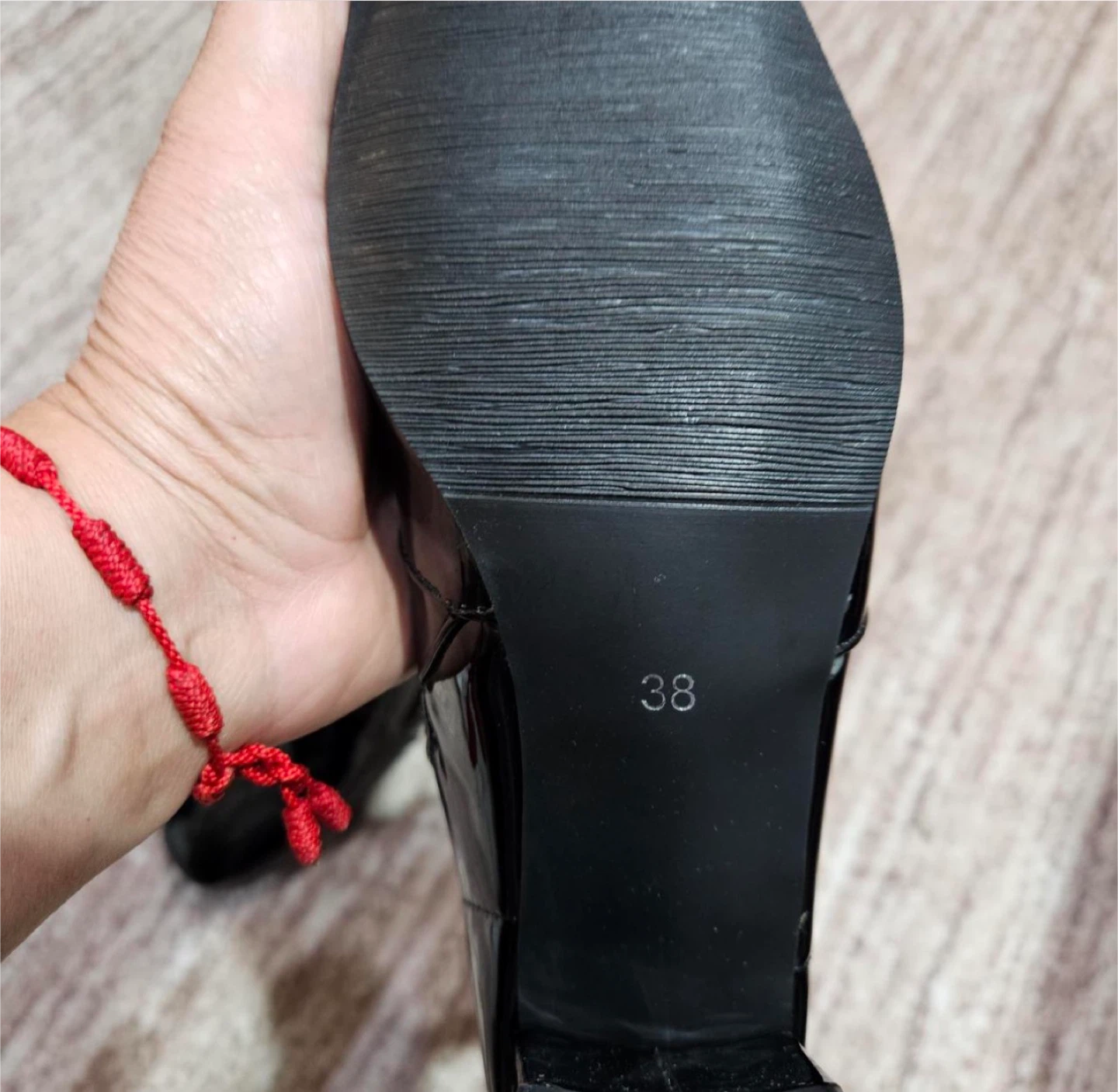 Black Patent Leather Ankle Boots - Size 38 - photo 3