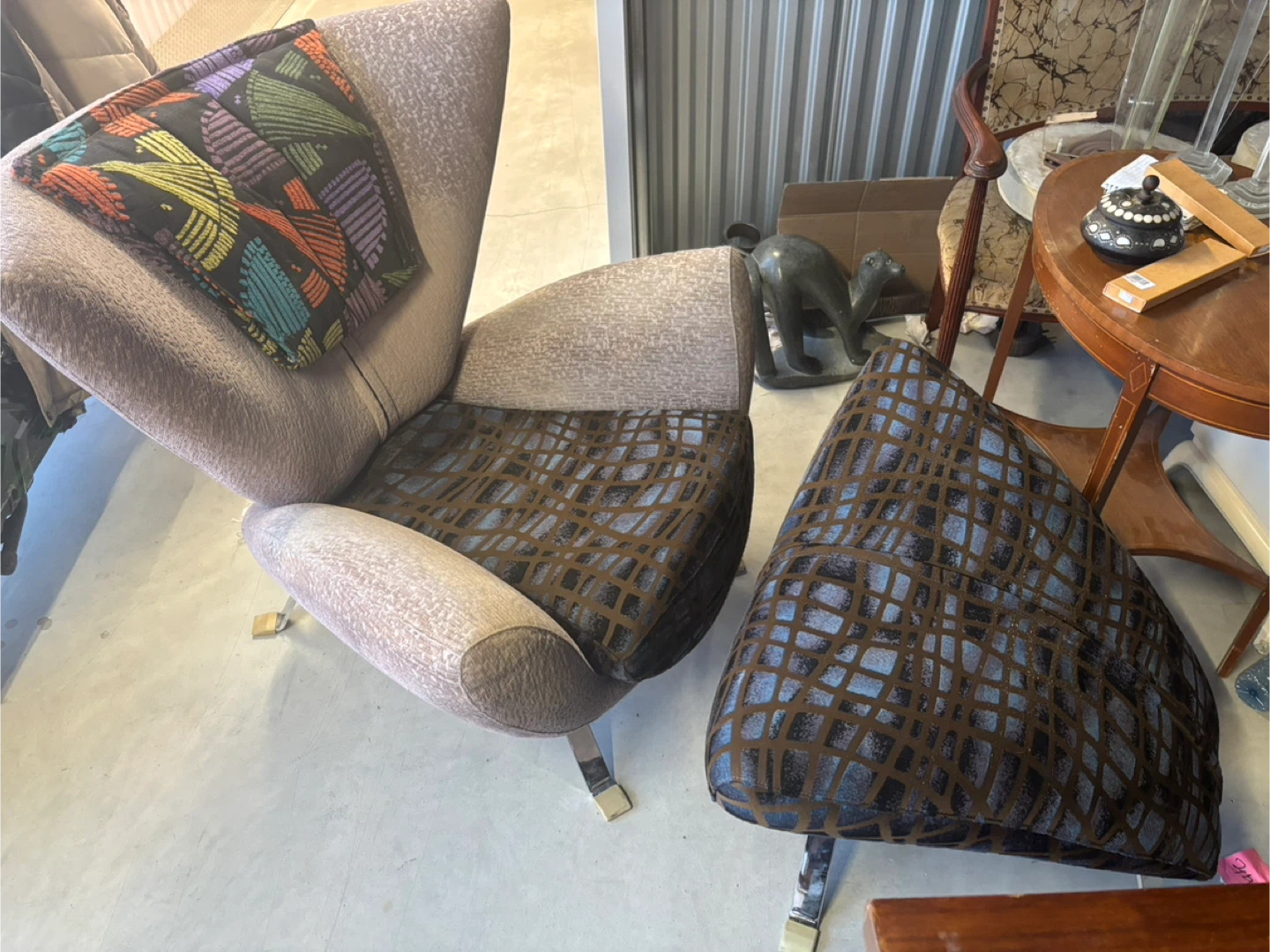 Unique custom modern Chair with Ottoman
