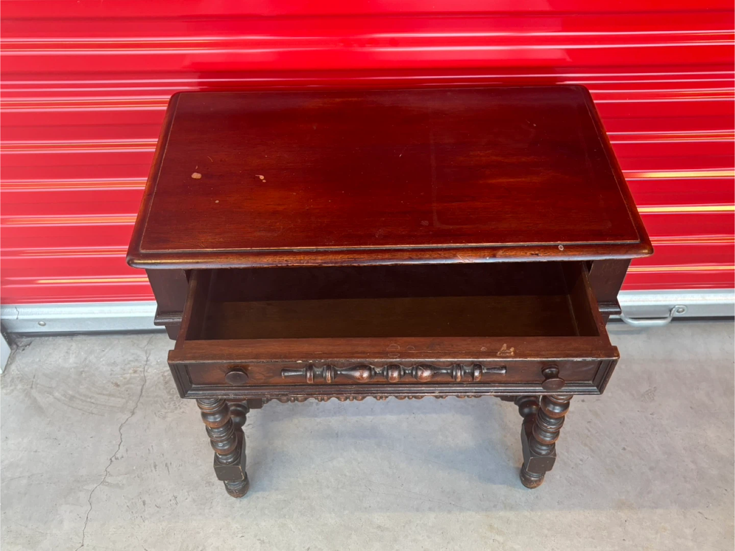 Antique Dark Wood Side Table - photo 4