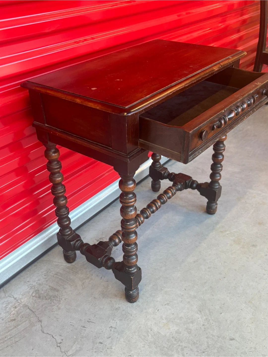 Antique Dark Wood Side Table - photo 3