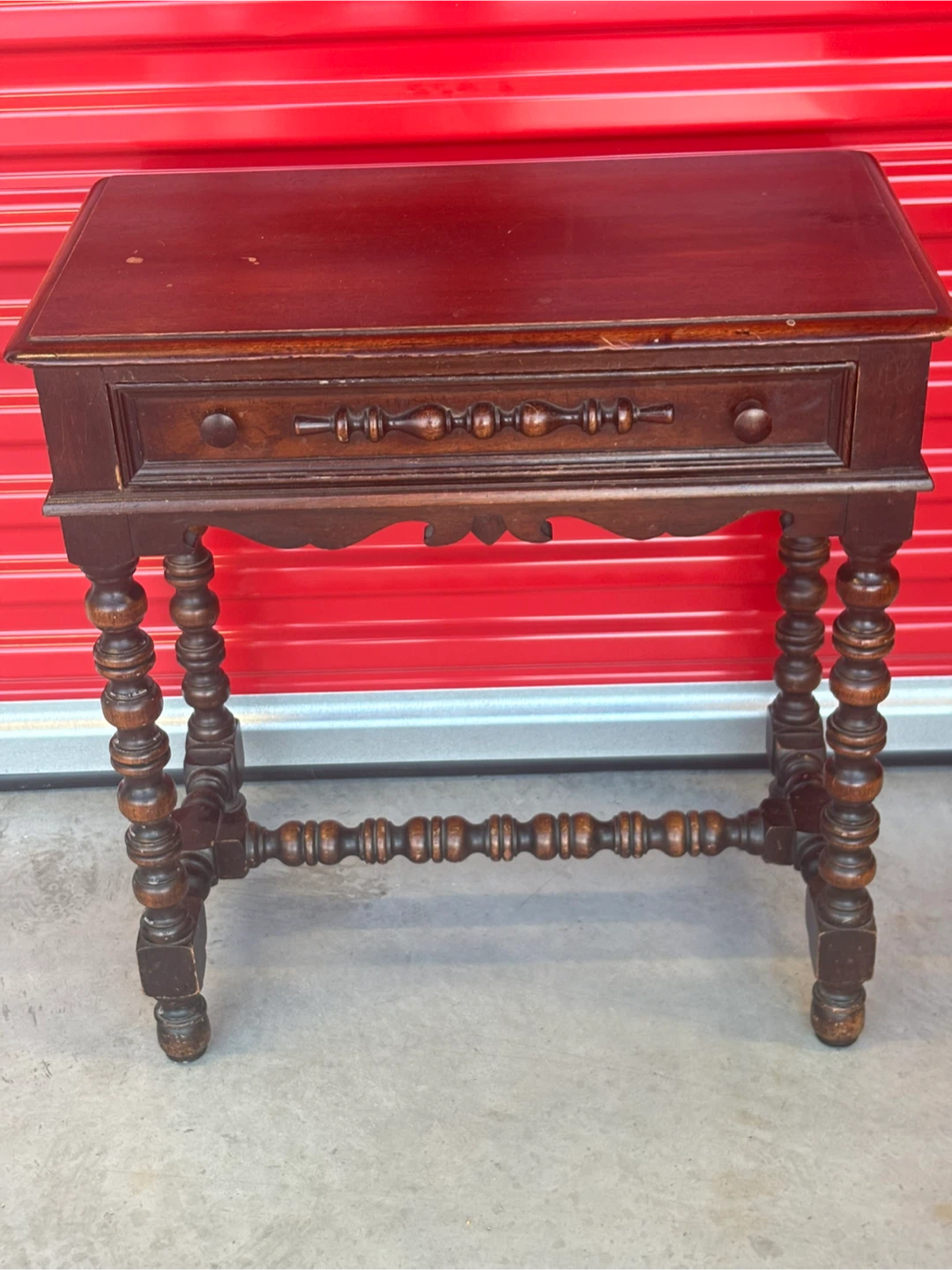 Antique Dark Wood Side Table
