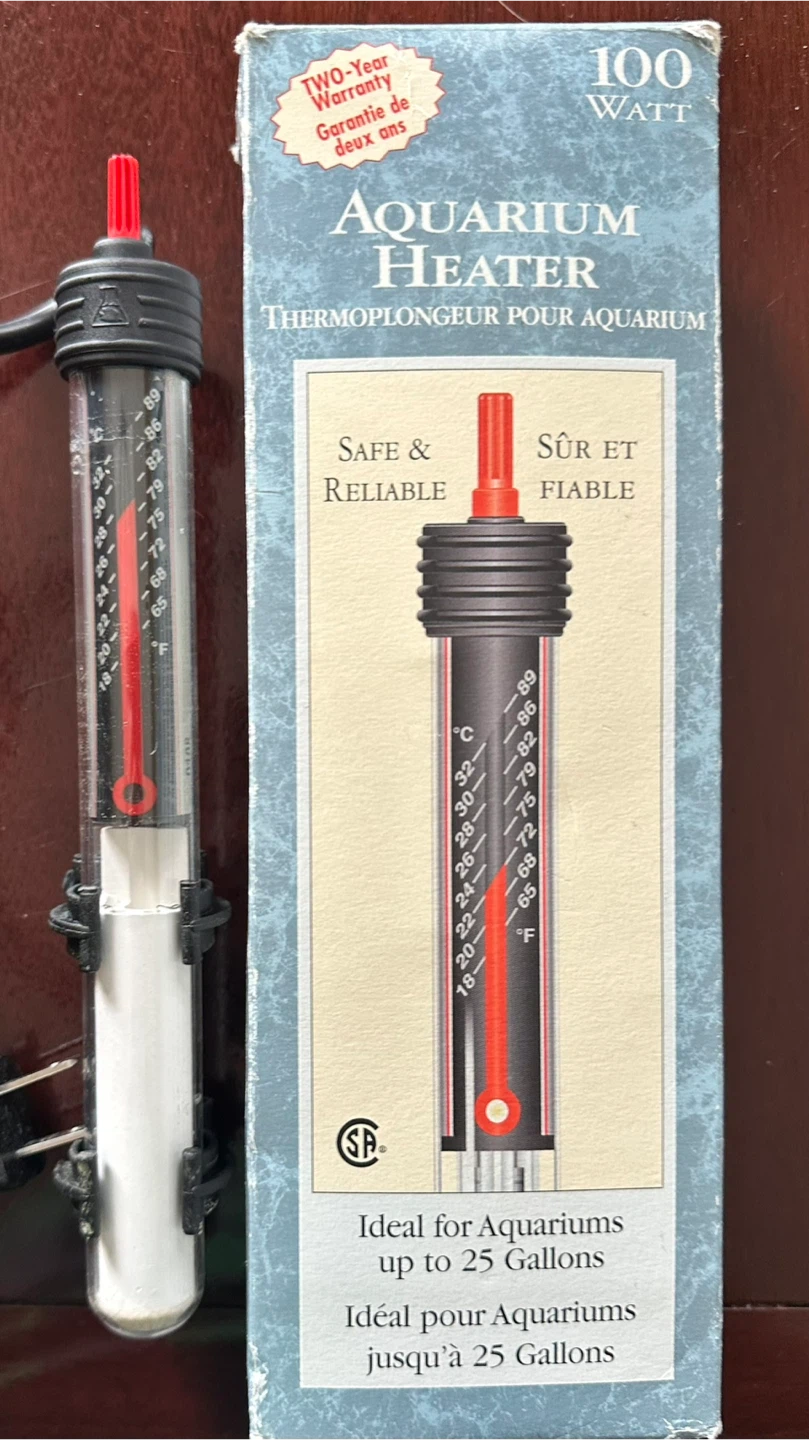 Aquarium Heater 100 Watt - Up to 25 Gallons