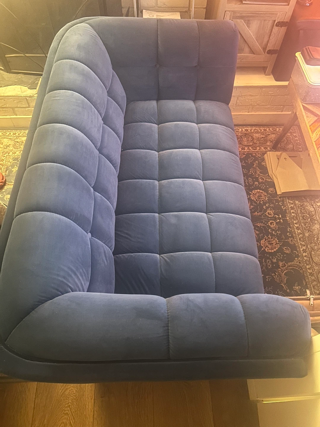 Blue Velvet Sofa