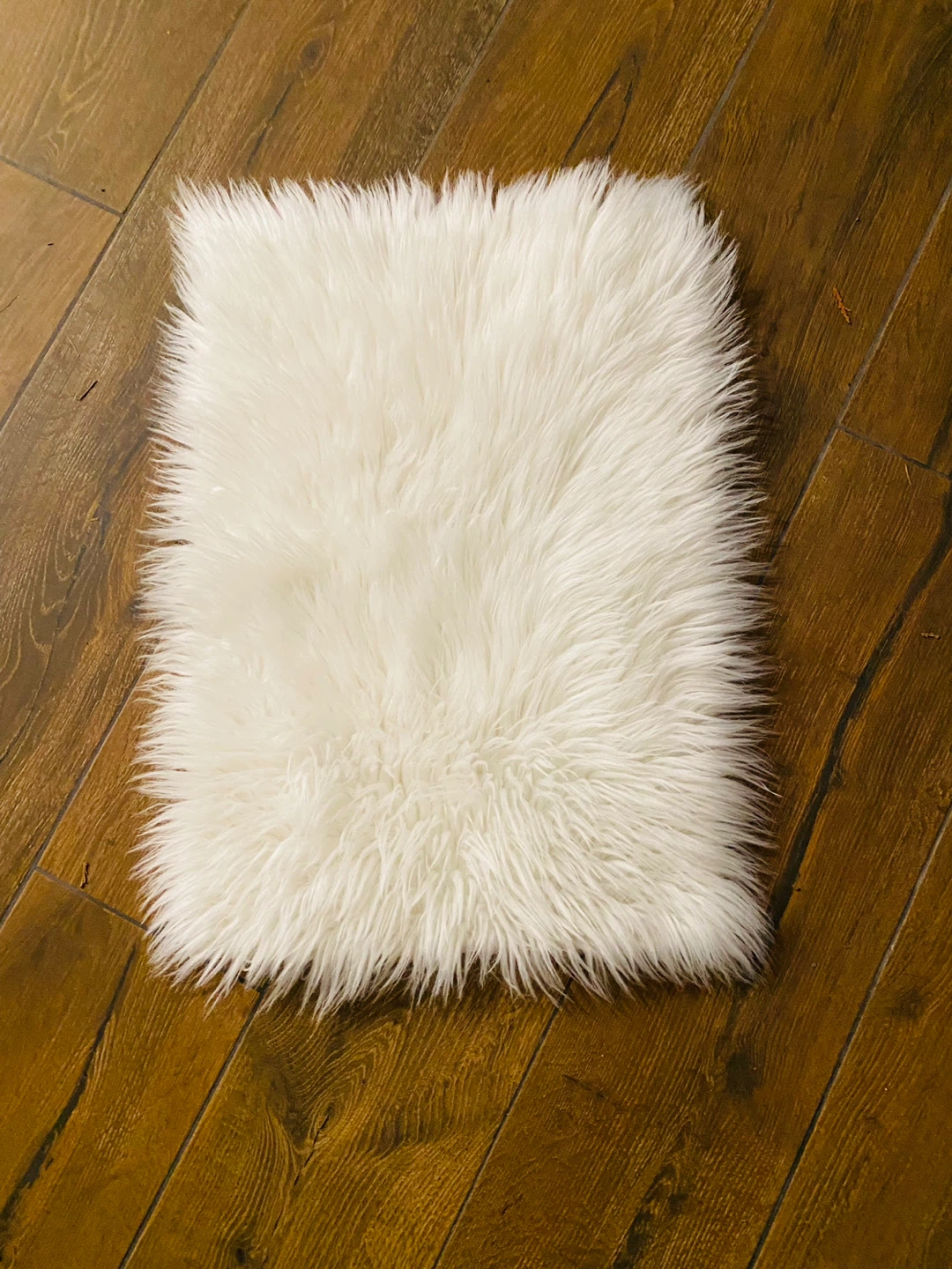 White Faux Fur Rug small size