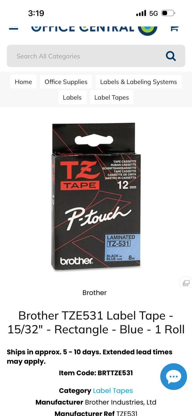 Brother P-touch TZe-231 Label Tape 12mm