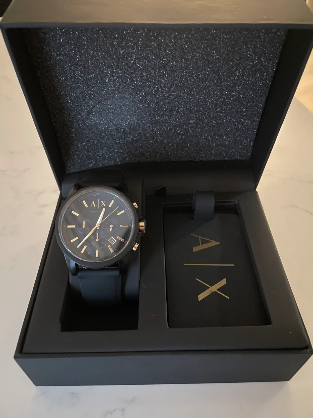 Armani Exchange Black Watch with Box