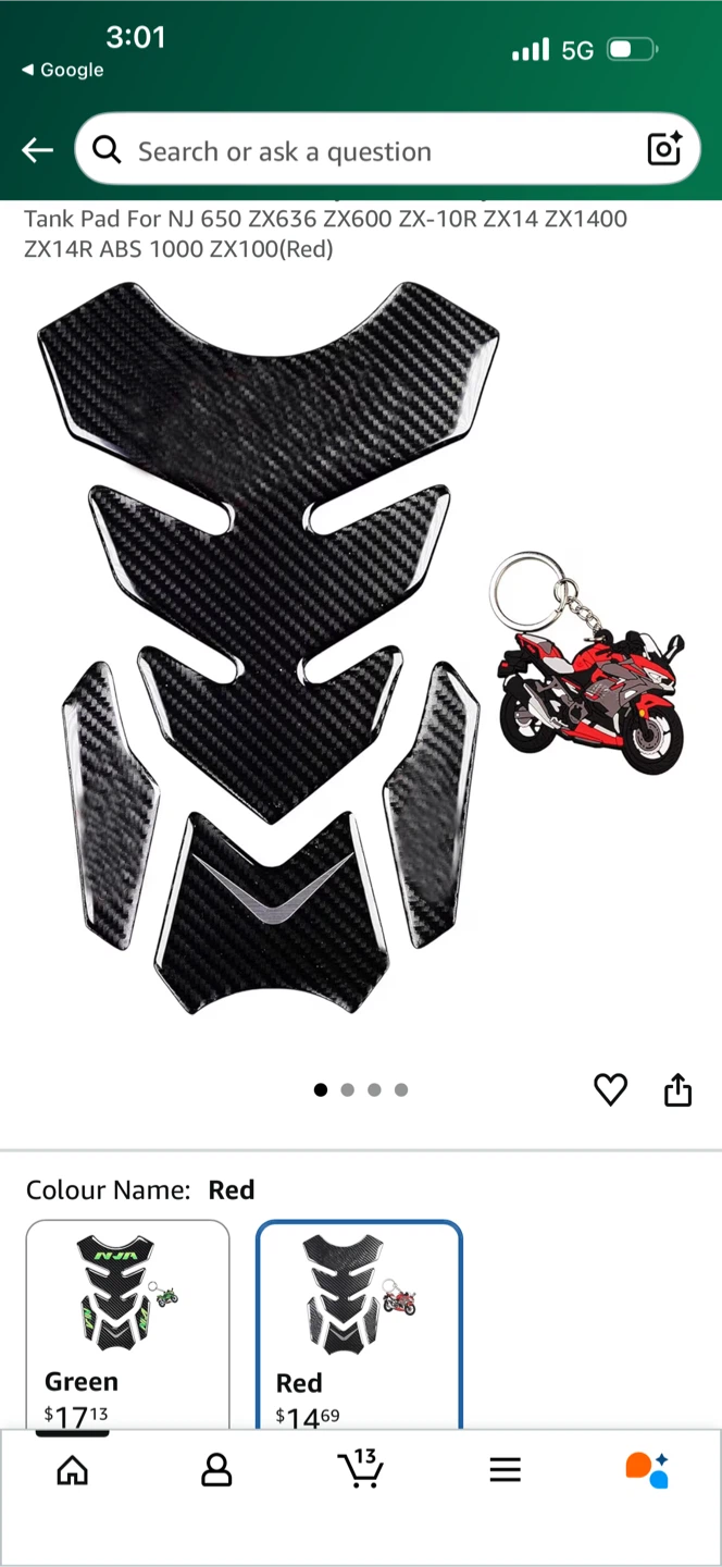Motorcycle Tank Pad Protector - Red - photo 2
