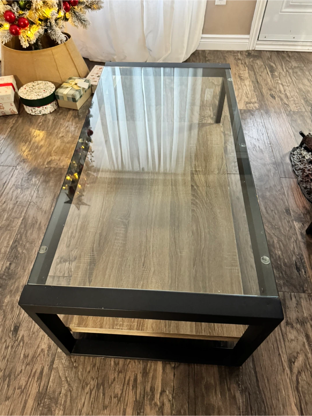 Glass Top Coffee Table - Black Frame - photo 3