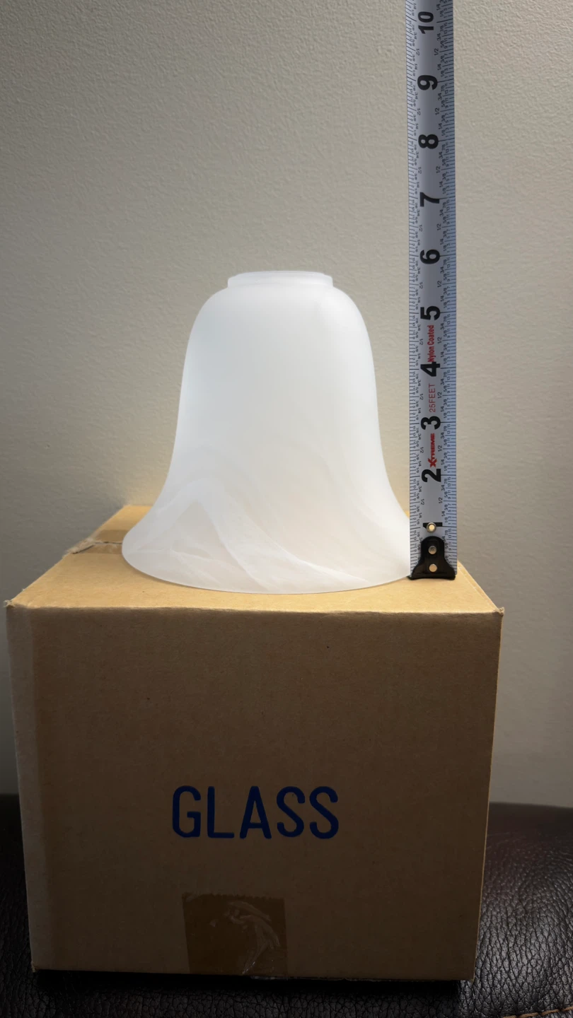 NEW Glass Light Shade, White Swirl Pattern - photo 2