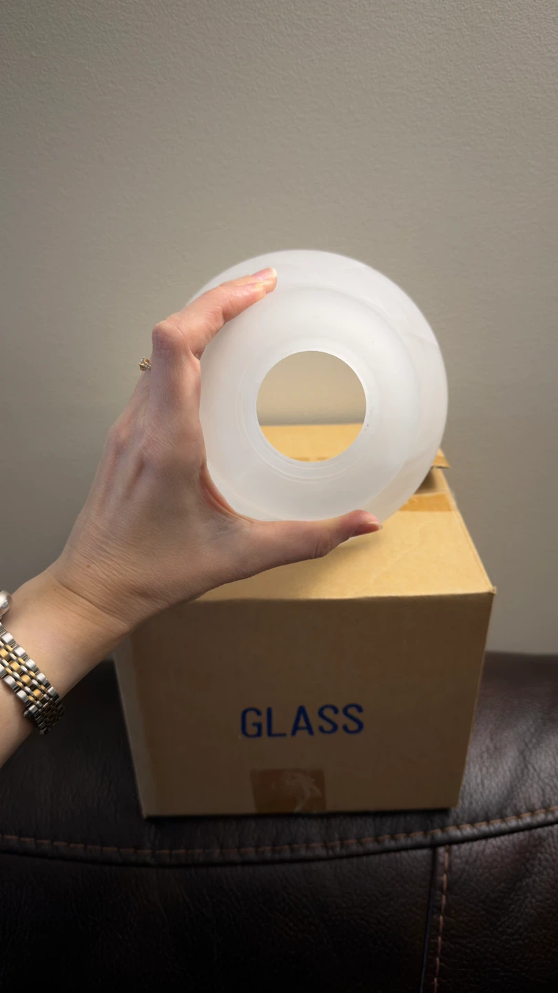 NEW Glass Light Shade, White Swirl Pattern - photo 5