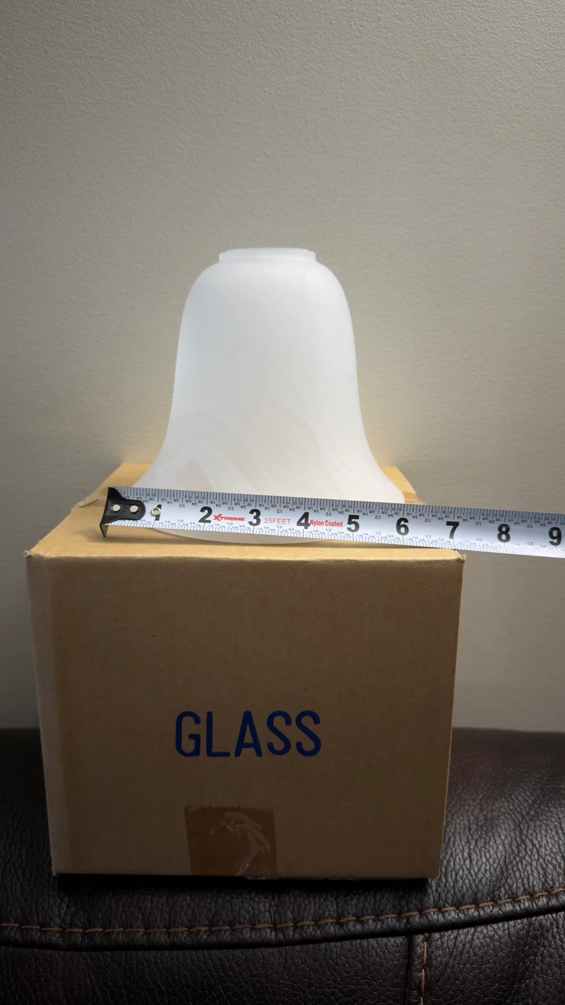 NEW Glass Light Shade, White Swirl Pattern - photo 3