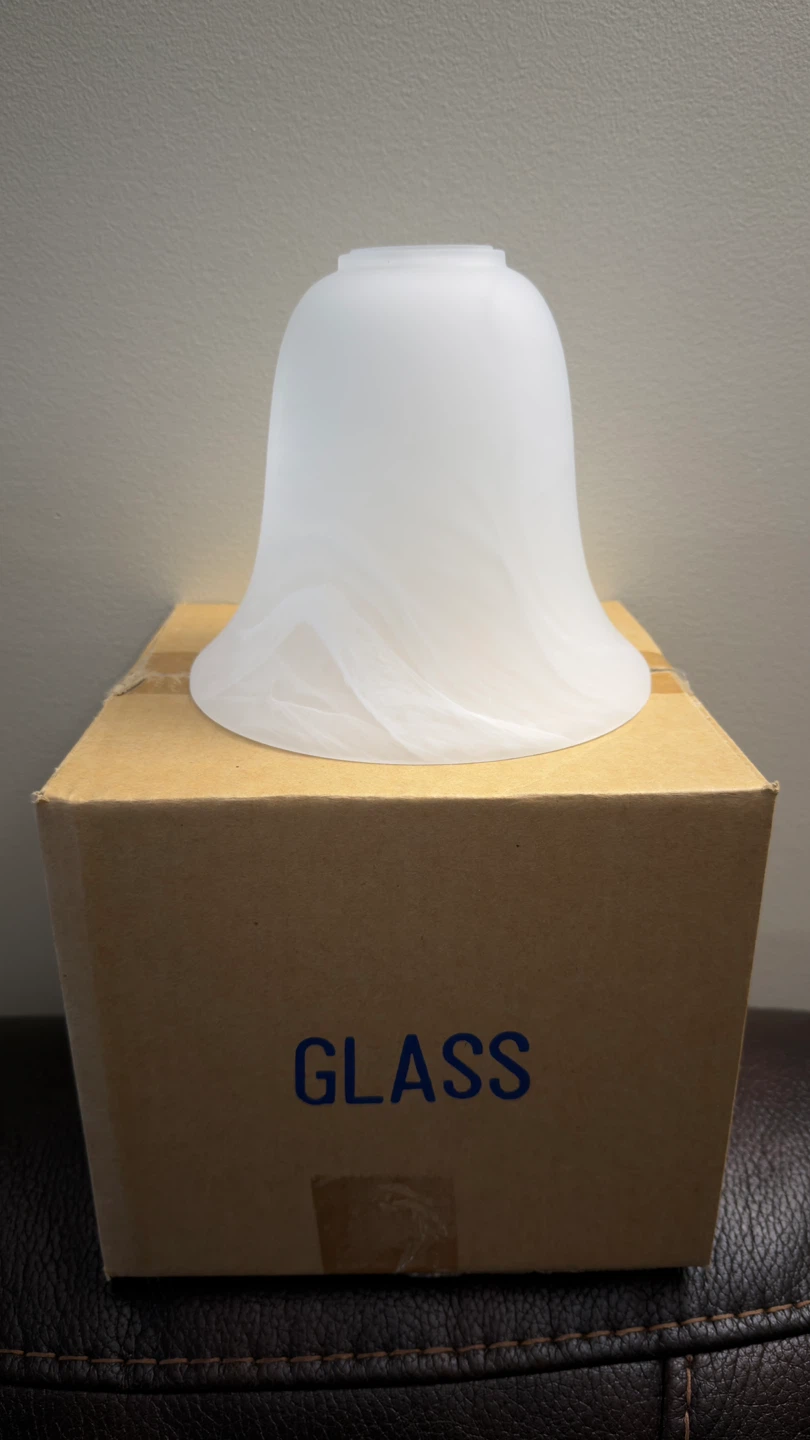 NEW Glass Light Shade, White Swirl Pattern