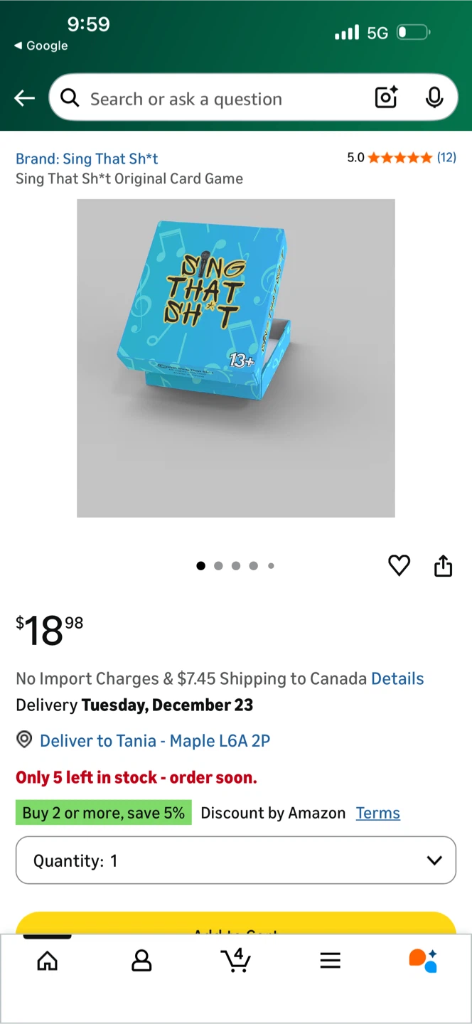 Sing That Sh*t Original Card Game
