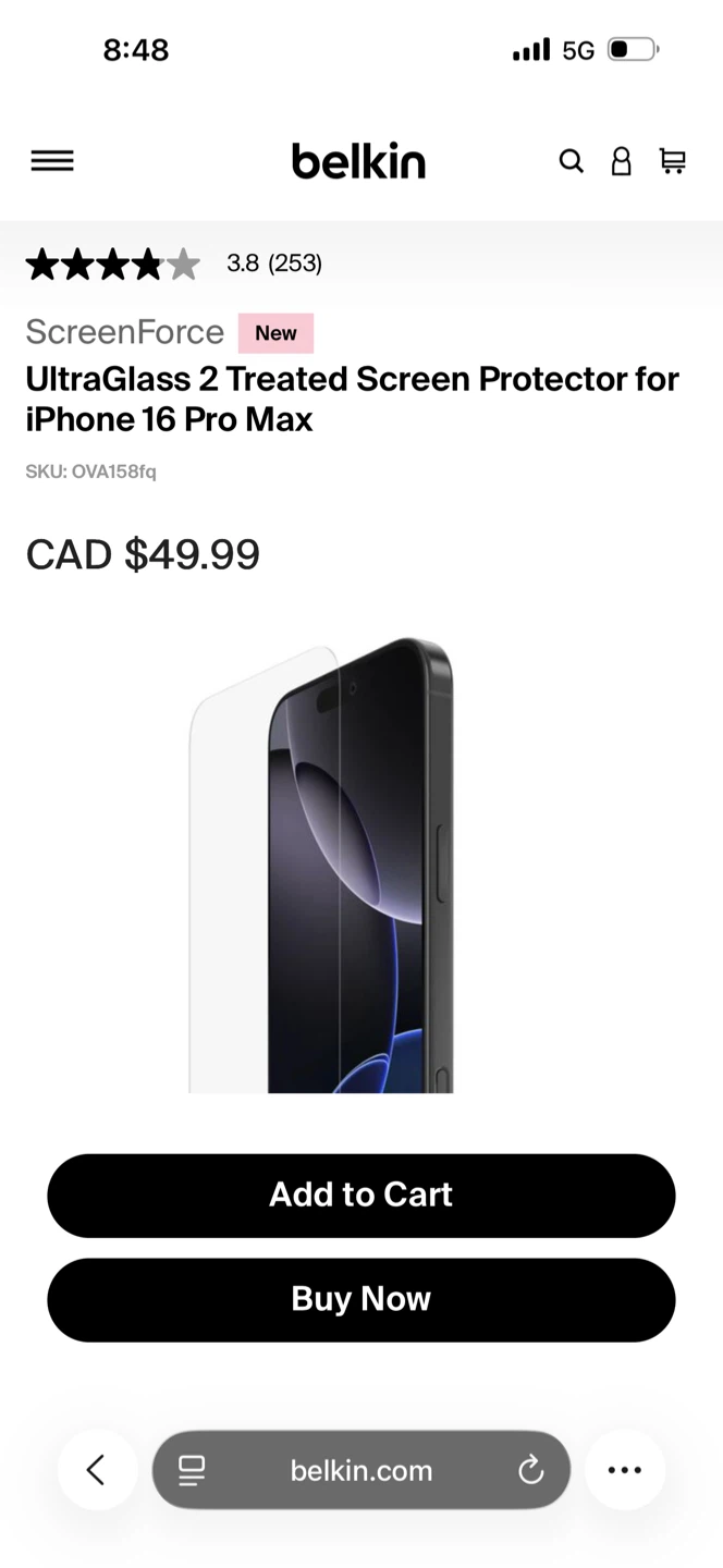 Belkin UltraGlass 2 iPhone 16 Pro Max Screen Protector - photo 2