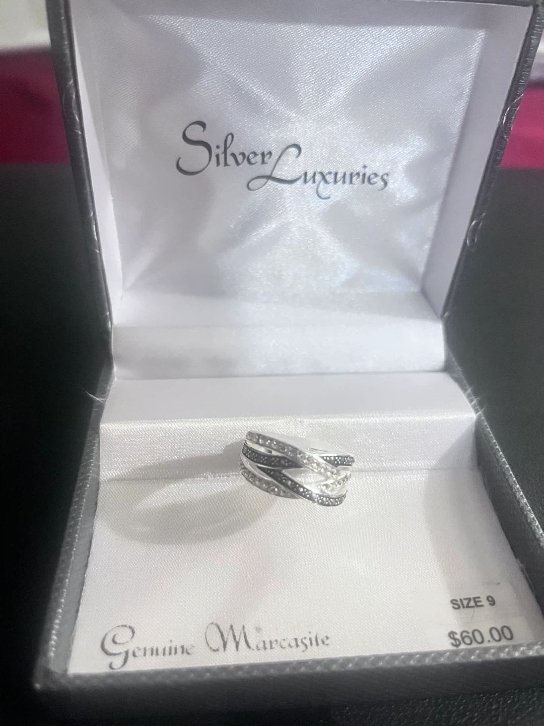 Silver Luxuries Genuine Marcasite Ring - Size 9