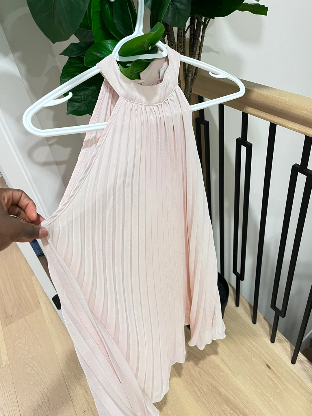 Pleated Halter Dress - Light Pink - photo 3