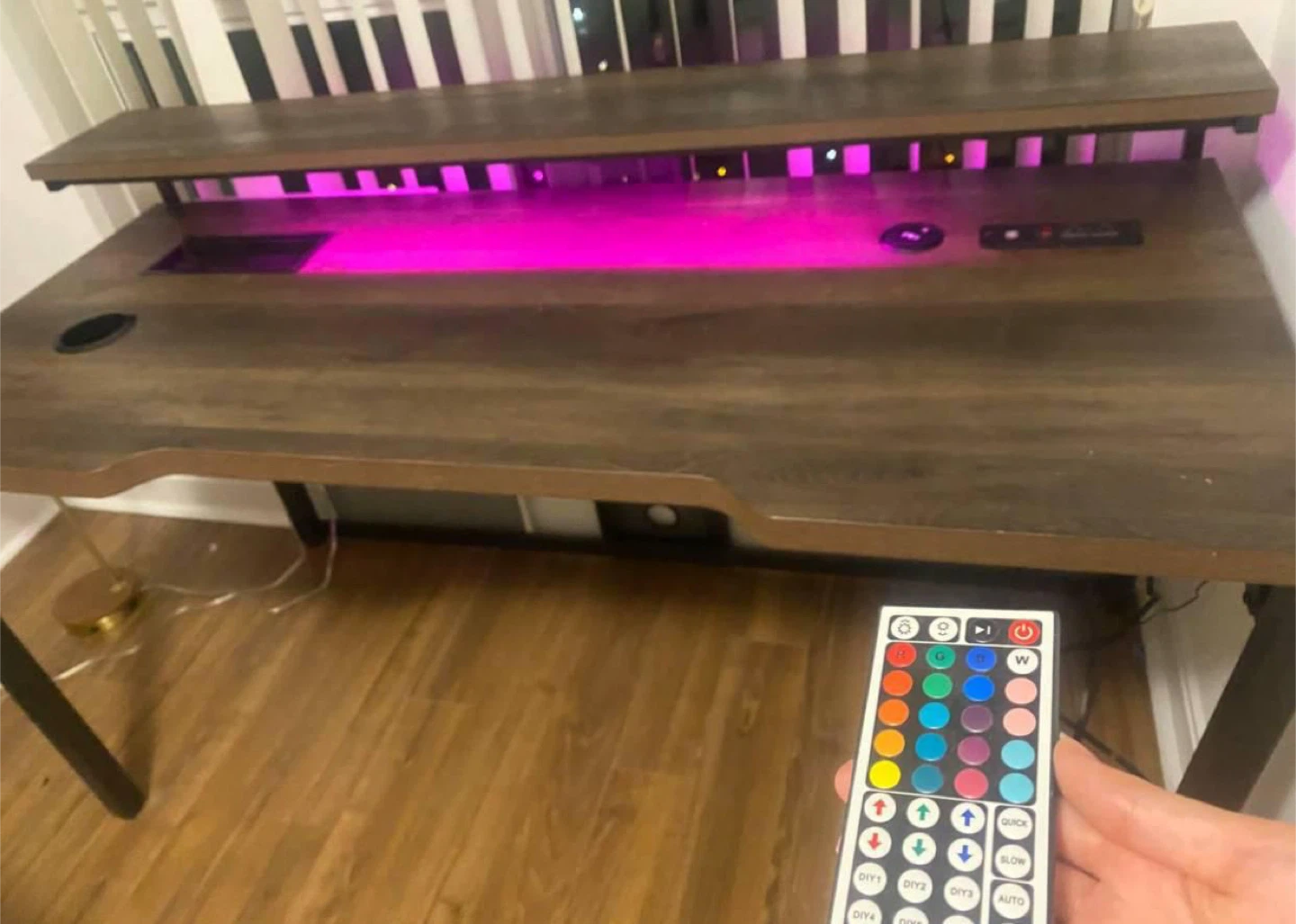 Gaming Desk with LED Lights - photo 2