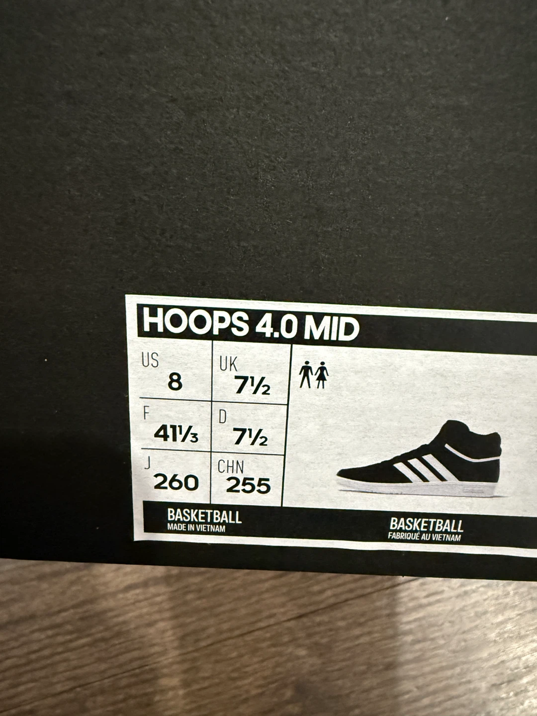 Adidas Hoops 4.0 Mid Black Sneakers - US 8 - photo 5