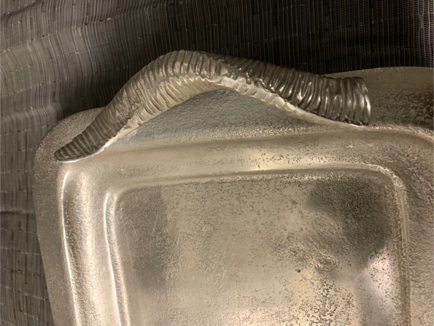 Silver Toned Tray with Ram's Head Handles - photo 3