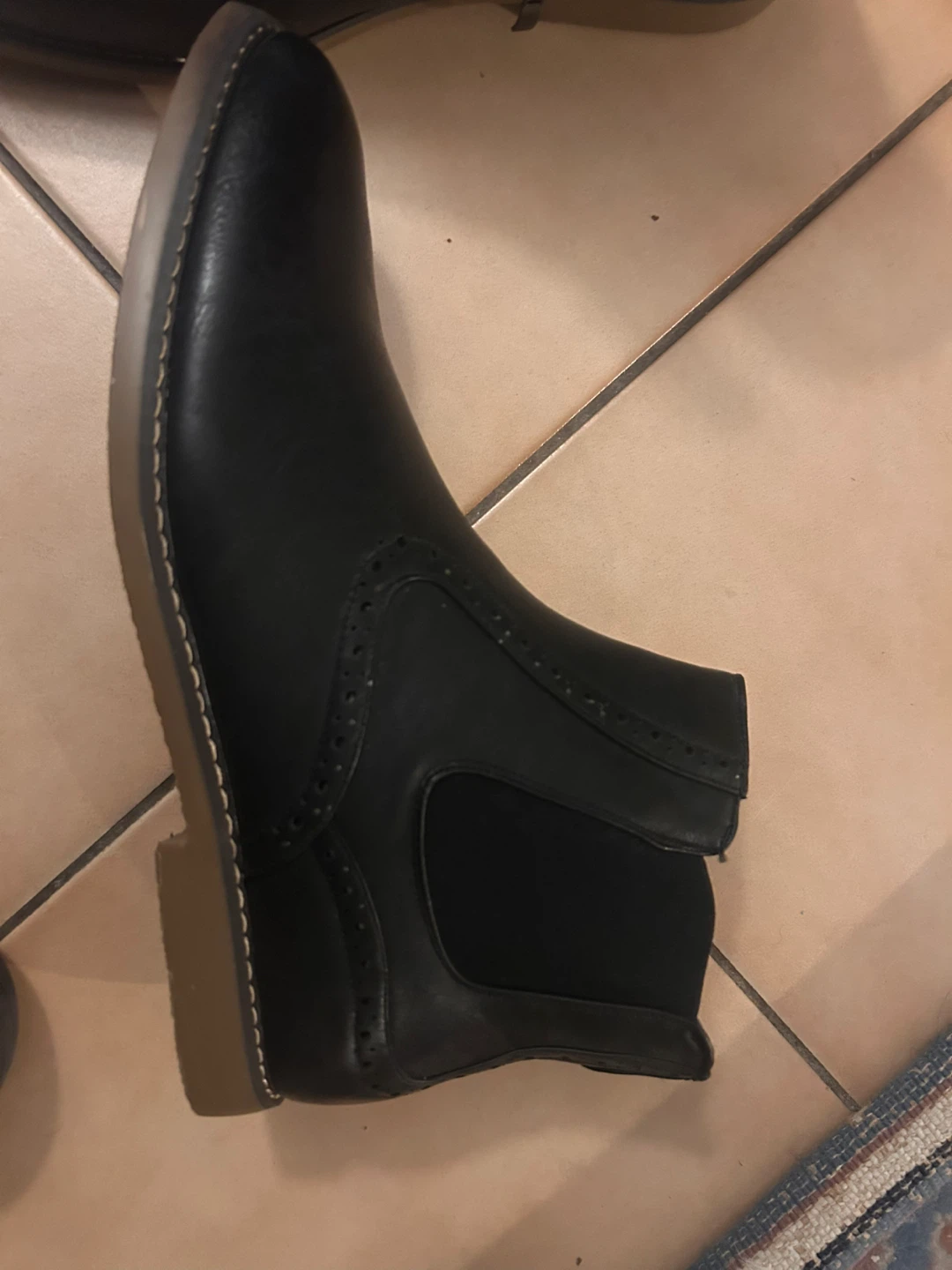 Men's Black Chelsea Boots, Size 10.5