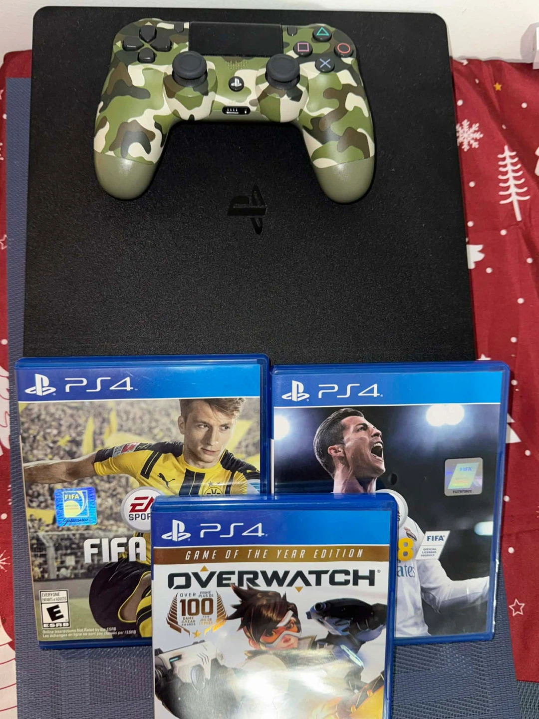 PlayStation 4 with Camo Controller + Games