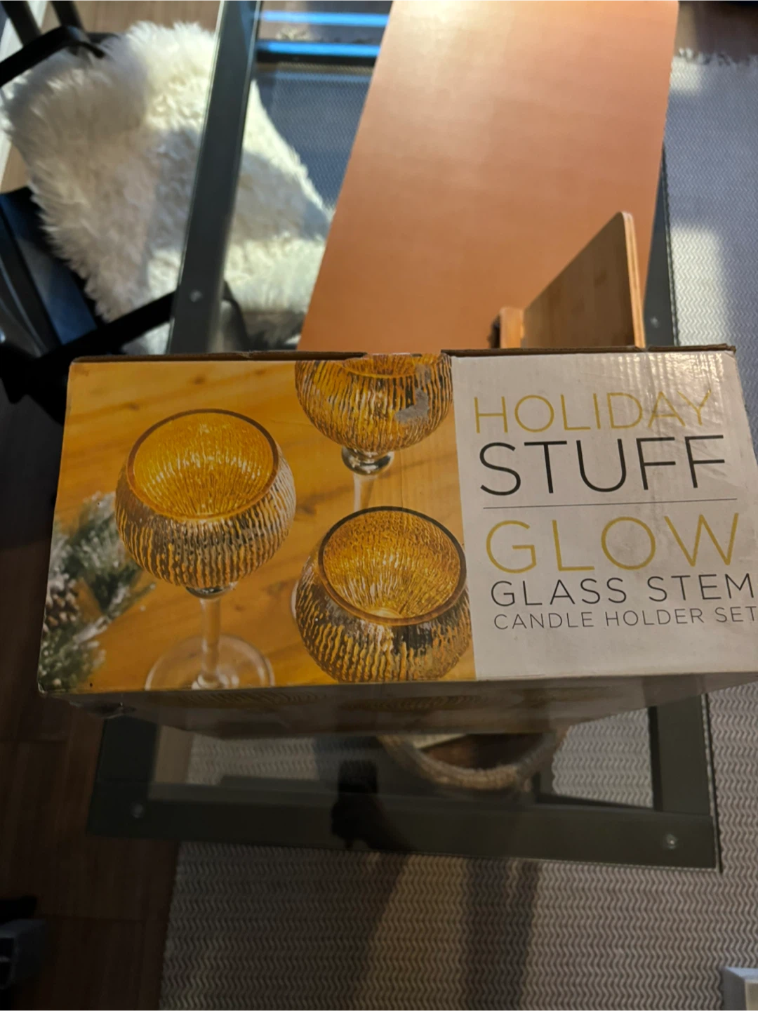 Holiday Stuff Glow Glass Stem Candle Holder Set - photo 2