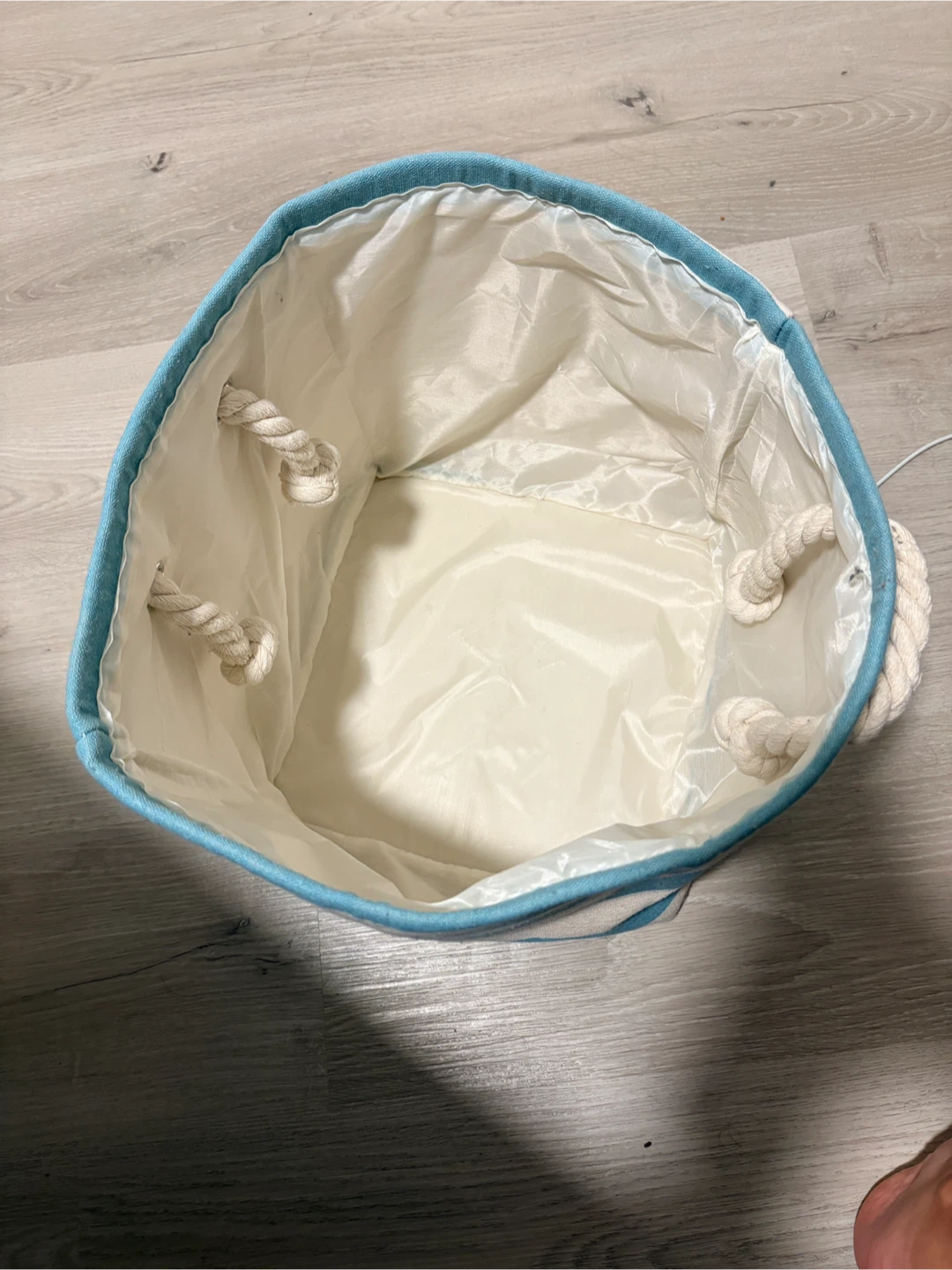 Striped Storage Bin with Rope Handles - photo 4