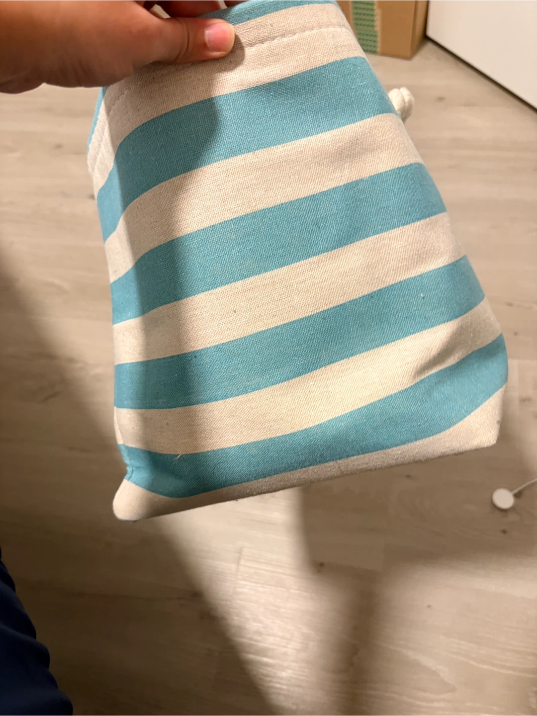 Striped Storage Bin with Rope Handles - photo 3