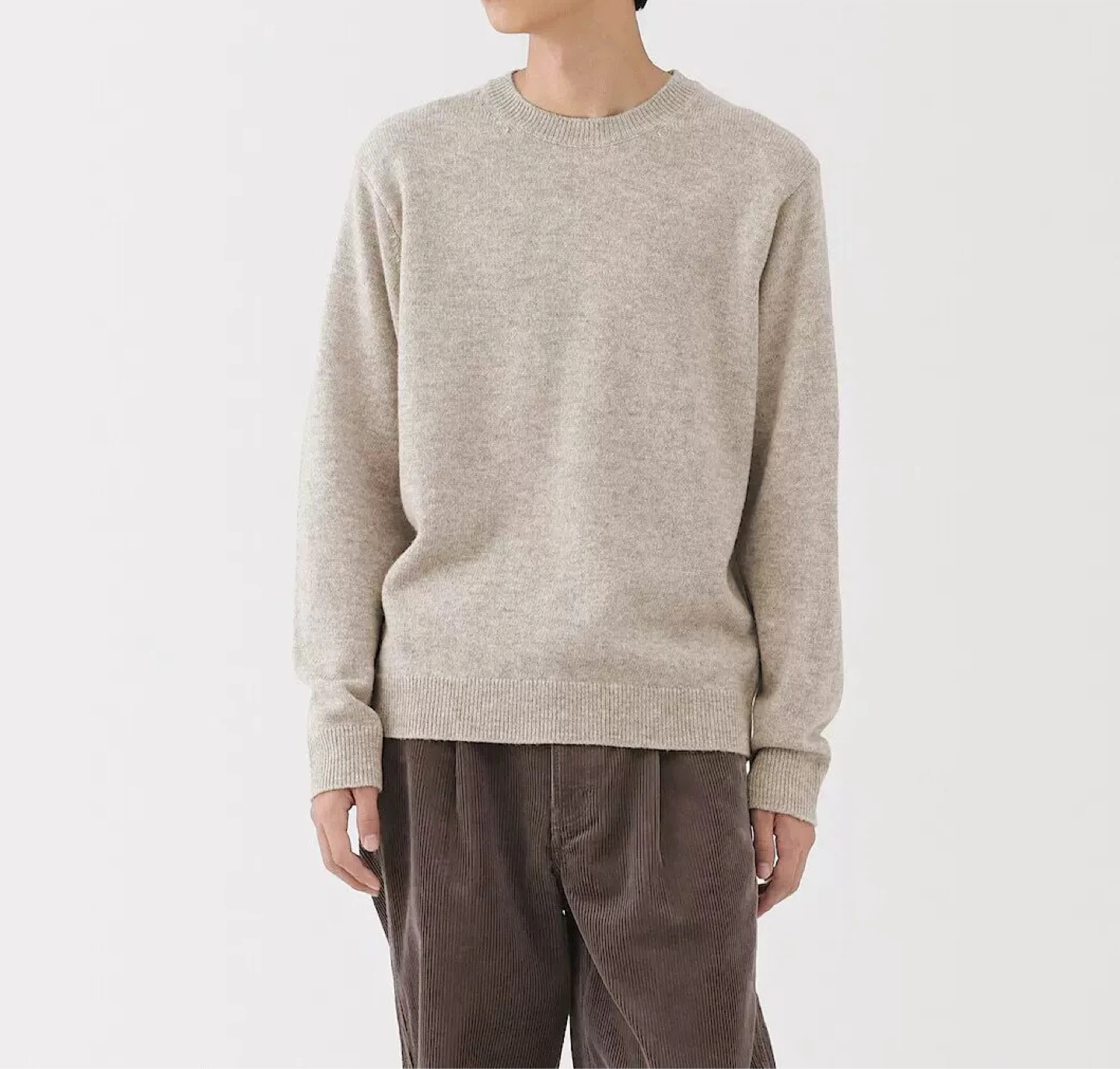 Muji Beige Crew Neck Sweater 100% wool
