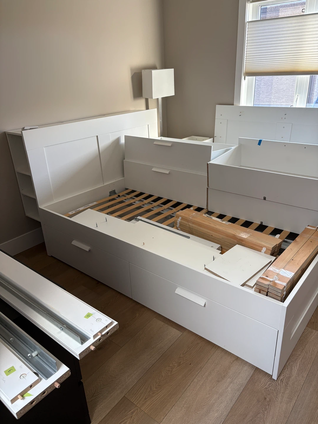 Queen Bed Frame with Storage & Headboard