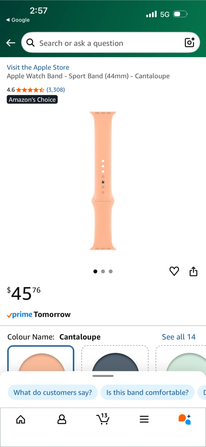 New Apple Watch Sport Band 44mm - Cantaloupe