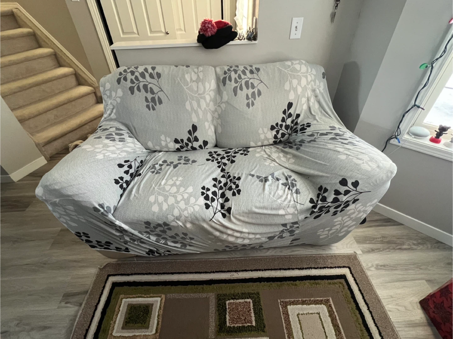 Loveseat with Floral Patterned Sofa Cover - photo 3