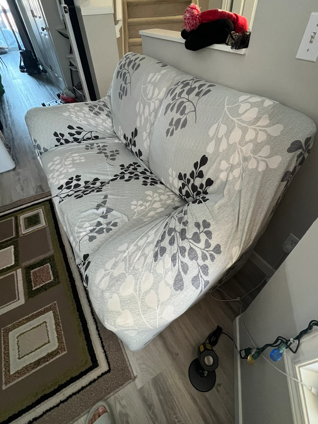 Loveseat with Floral Patterned Sofa Cover - photo 2