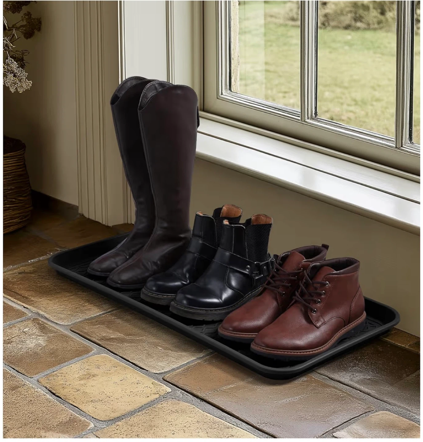 Navaris Black Boot Tray 30”x15”