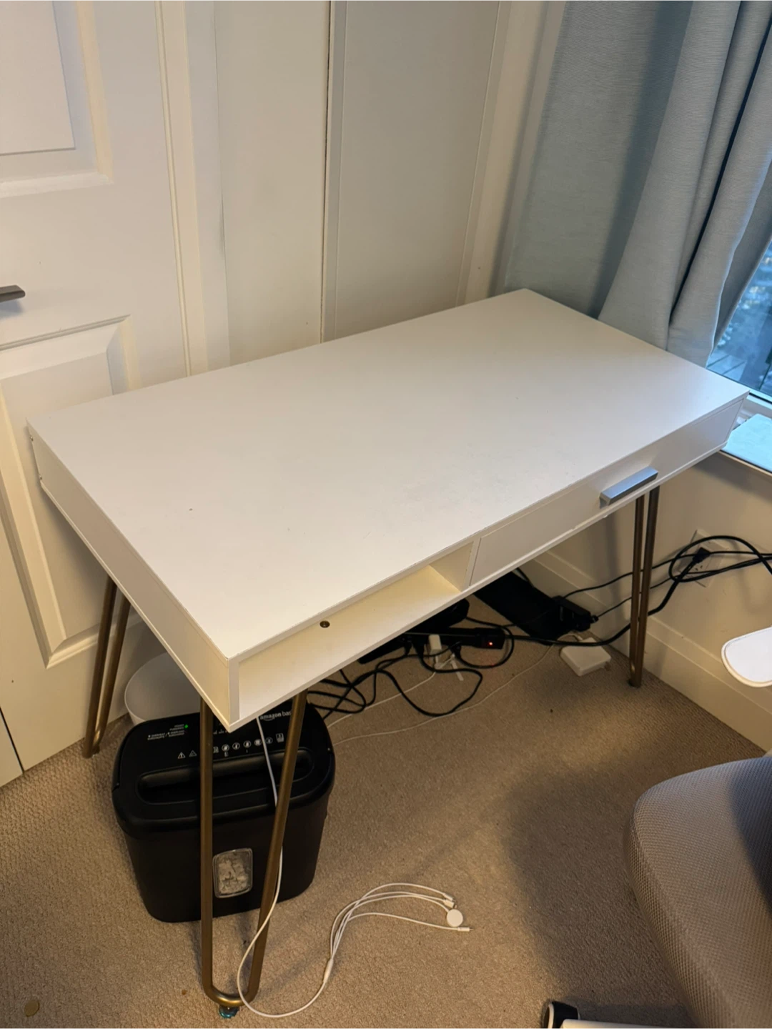 White & Gold Accent Desk