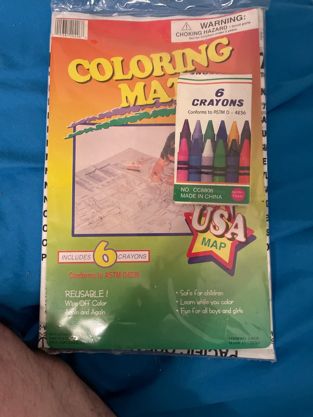 Coloring Map USA with 6 Crayons - New!