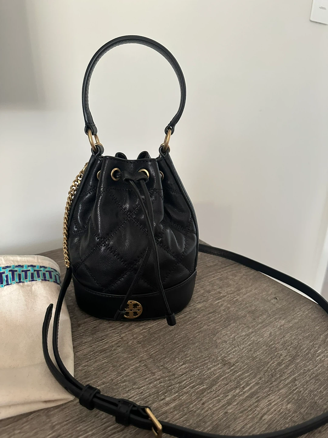 Tory Burch - black leather bucket bag purse new - photo 5