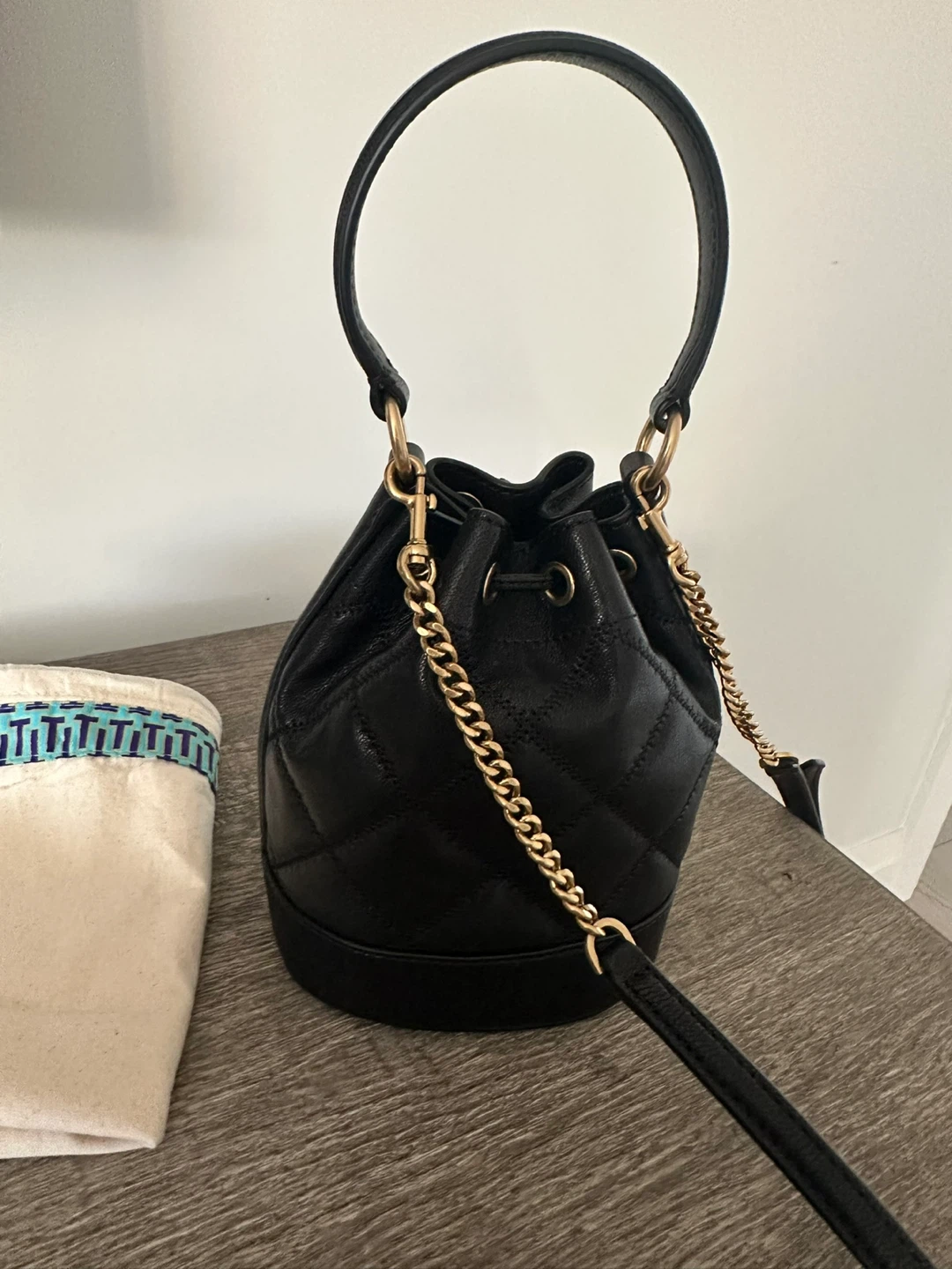 Tory Burch - black leather bucket bag purse new - photo 4