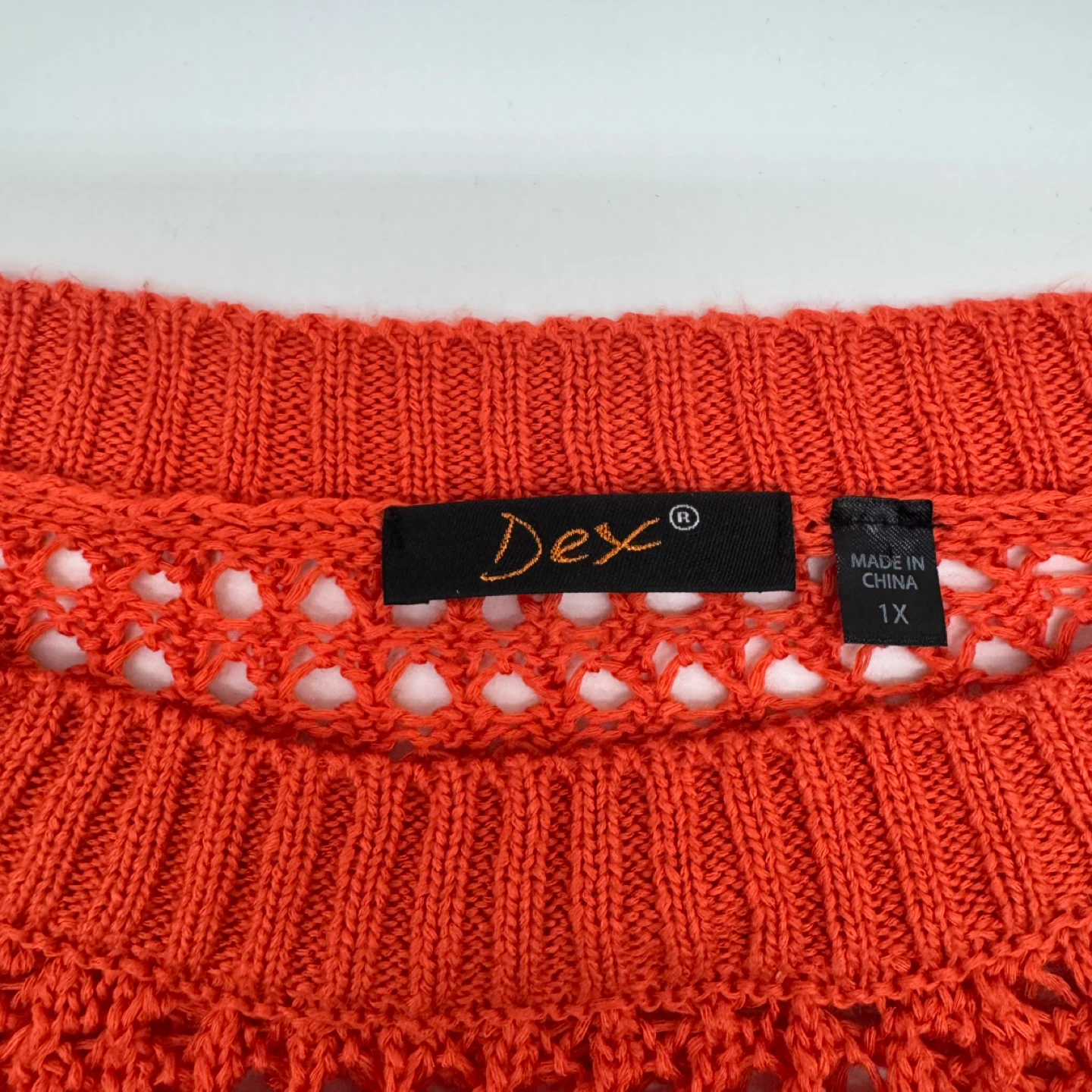 Dex Orange Open Knit Sweater Women’s Size 1X New Without Tag - photo 3