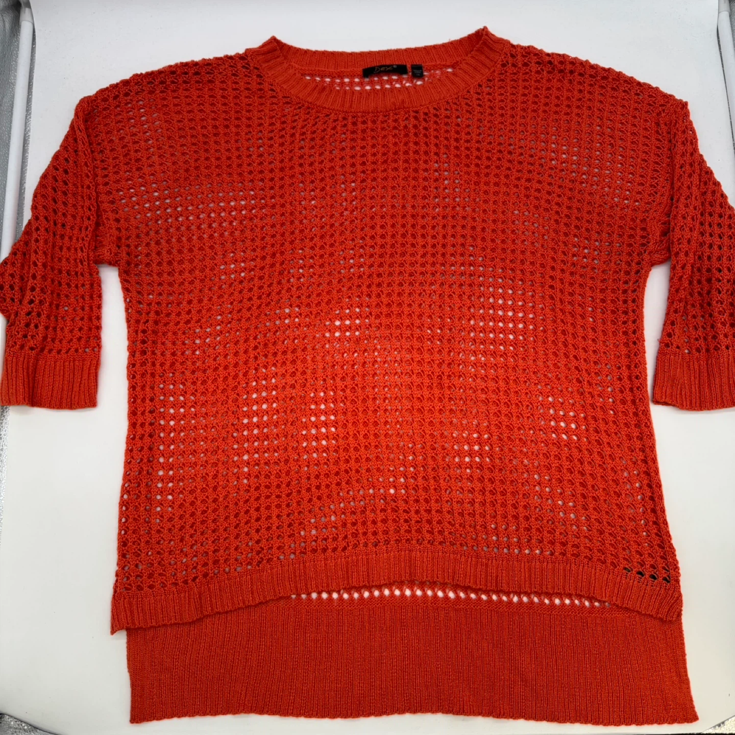 Dex Orange Open Knit Sweater Women’s Size 1X New Without Tag