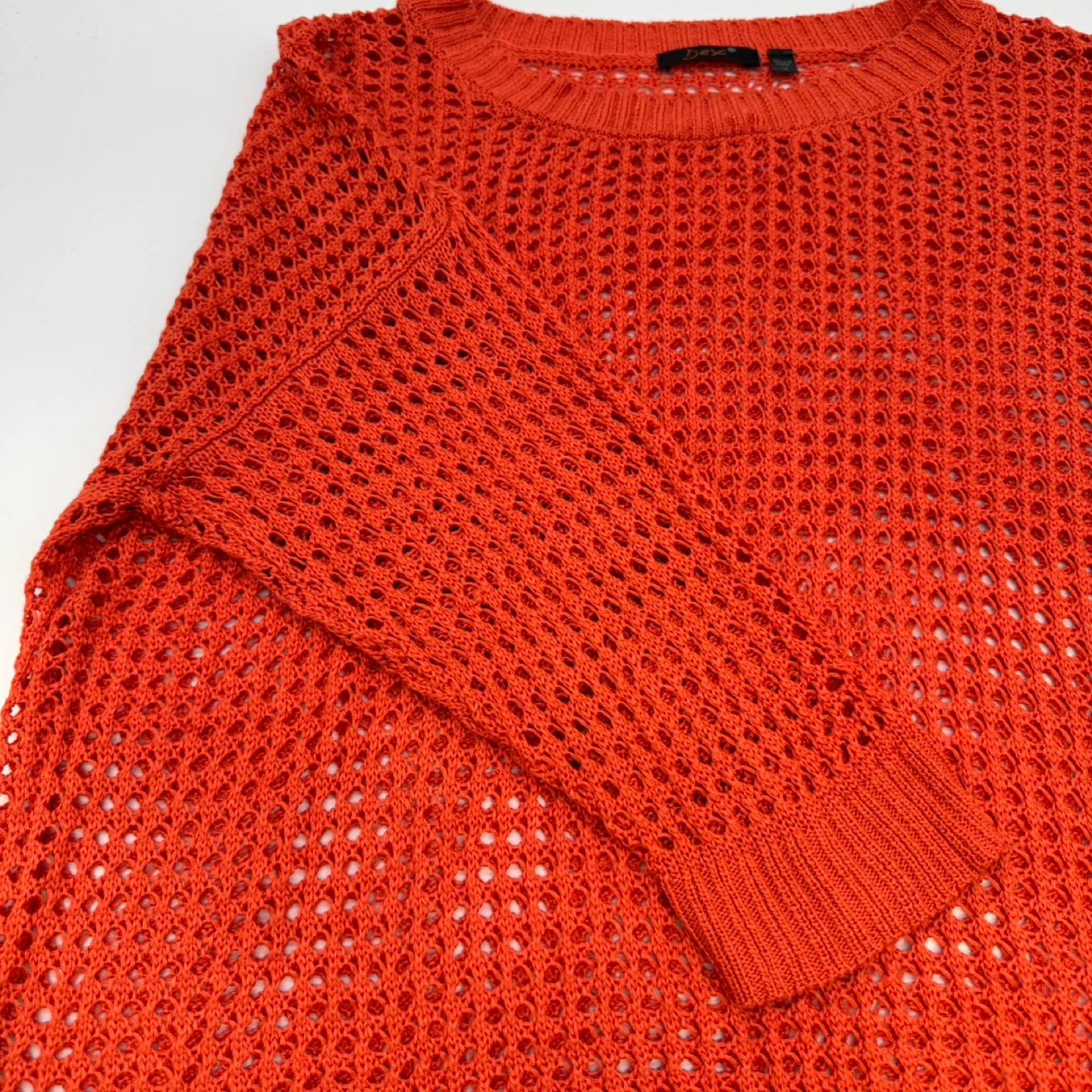 Dex Orange Open Knit Sweater Women’s Size 1X New Without Tag - photo 4