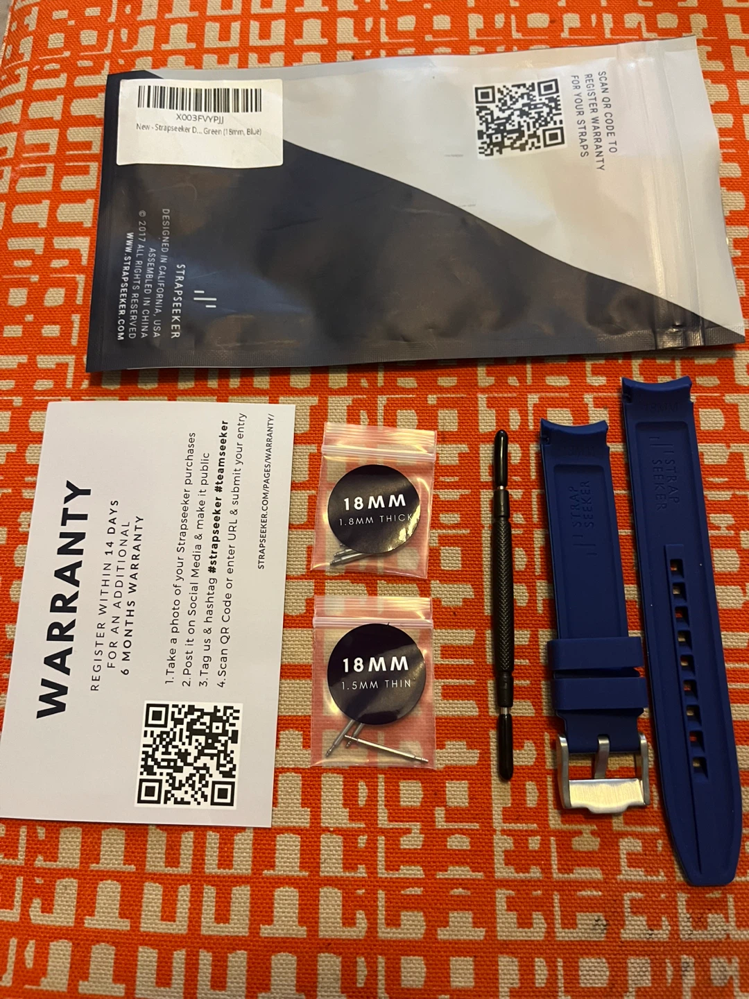 StrapSeeker Watch Strap - 18mm Blue - photo 2
