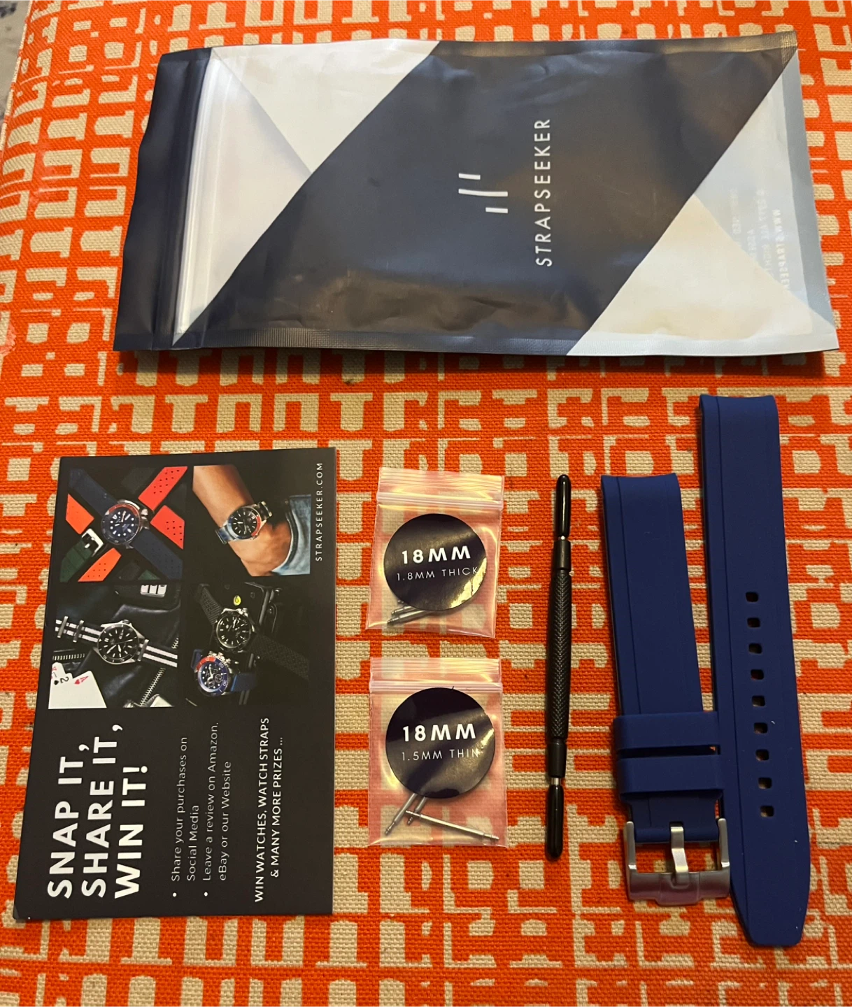 StrapSeeker Watch Strap - 18mm Blue